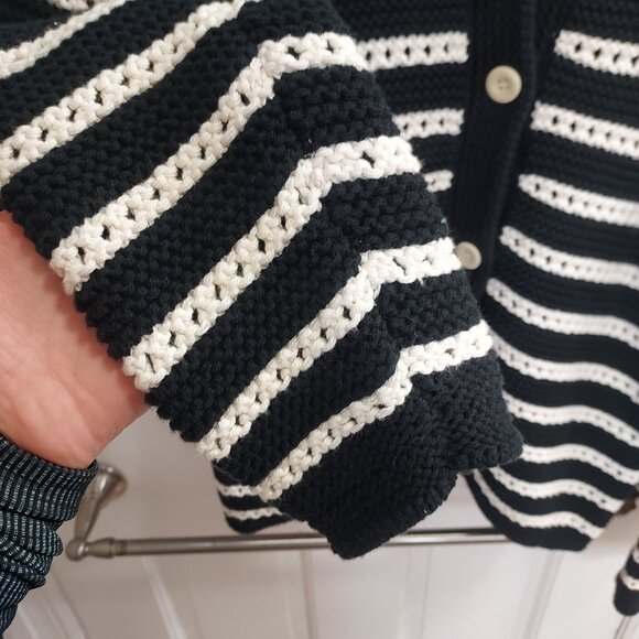 Alex Mill Striped Black Haley Cardigan Sweater - Picture 4 of 7
